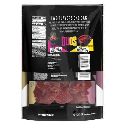 Jack Link's Duos Beef Jerky, Original and Teriyaki, 3.25 oz, 3ct