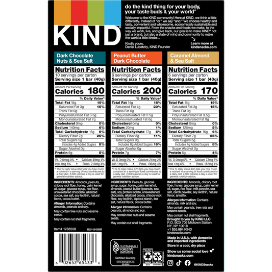 KIND Nut Bar, Variety Pack, 1.4 oz, 22 ct