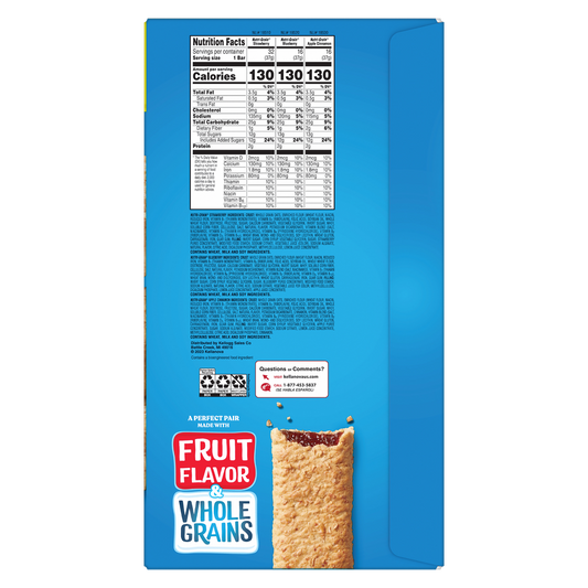 Kellogg's Nutri-Grain Breakfast Bars, Variety Pack, 1.3 oz, 64 ct