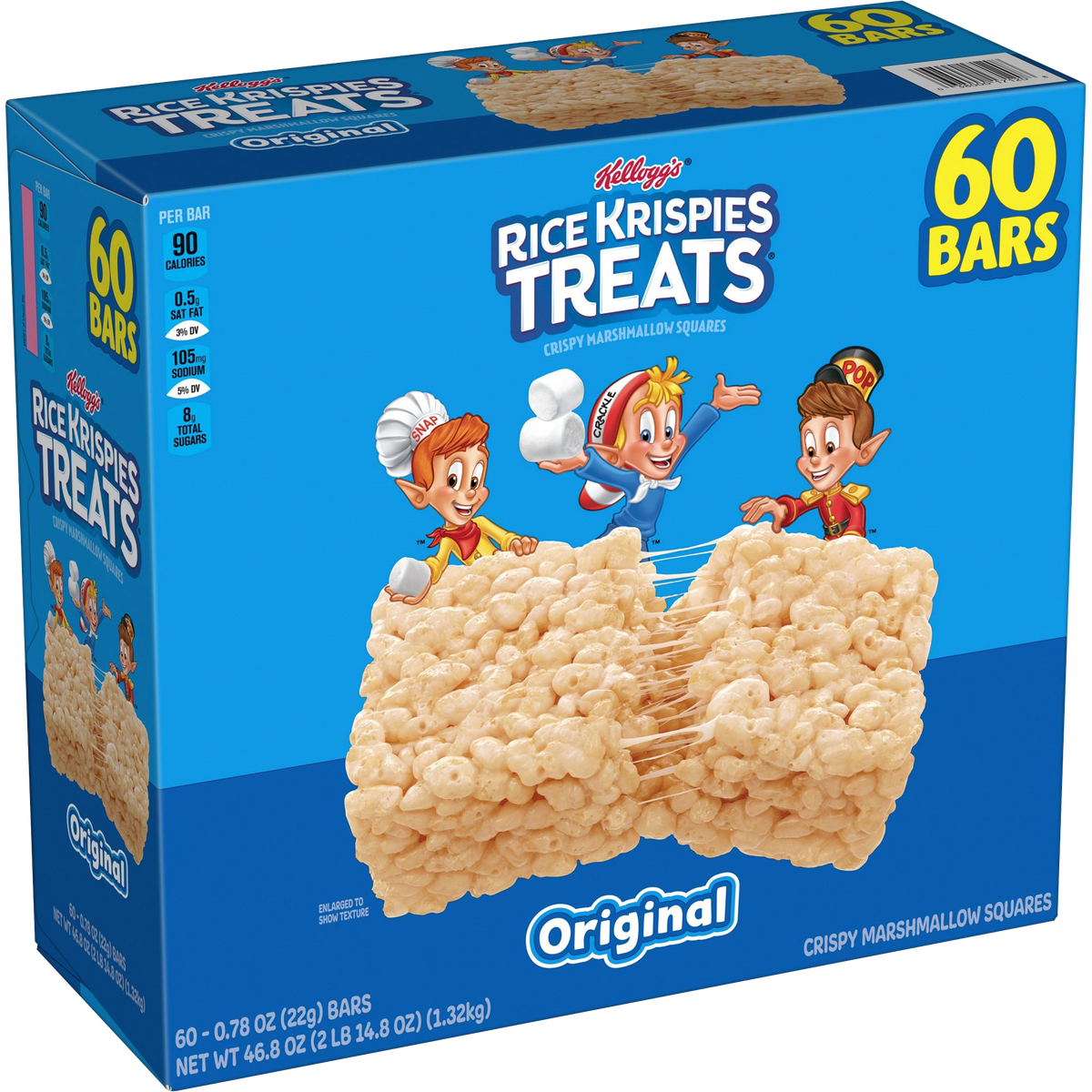 Kellogg's Rice Krispies Treats, Original, 0.78 oz, 60 ct