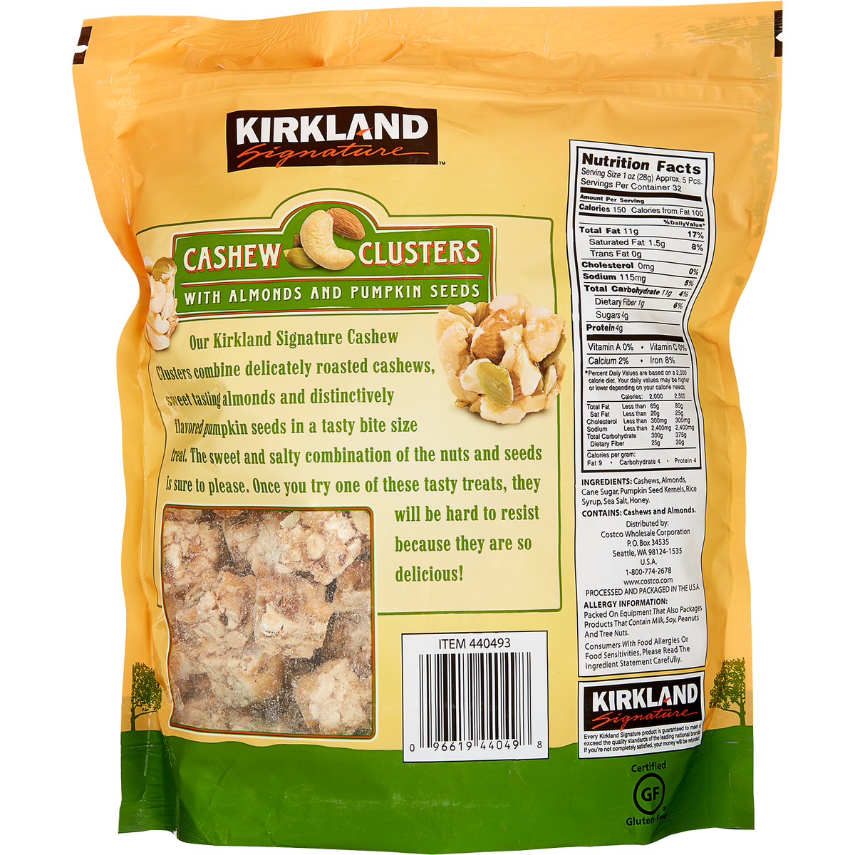 Kirkland Signature Cashew Clusters, 32 oz