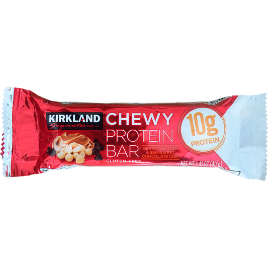 Kirkland Signature Chewy Protein Bar, 10g Protein, Peanut Butter & Semisweet Chocolate Chip, 1.41 oz, 42 ct