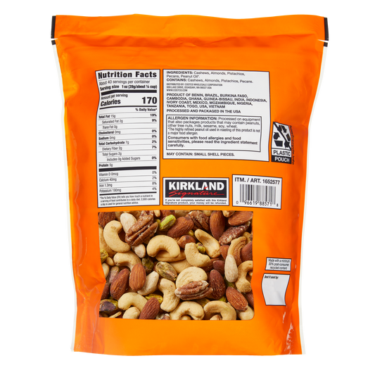 Kirkland Signature Extra Fancy Mixed Nuts, Unsalted, 40 oz