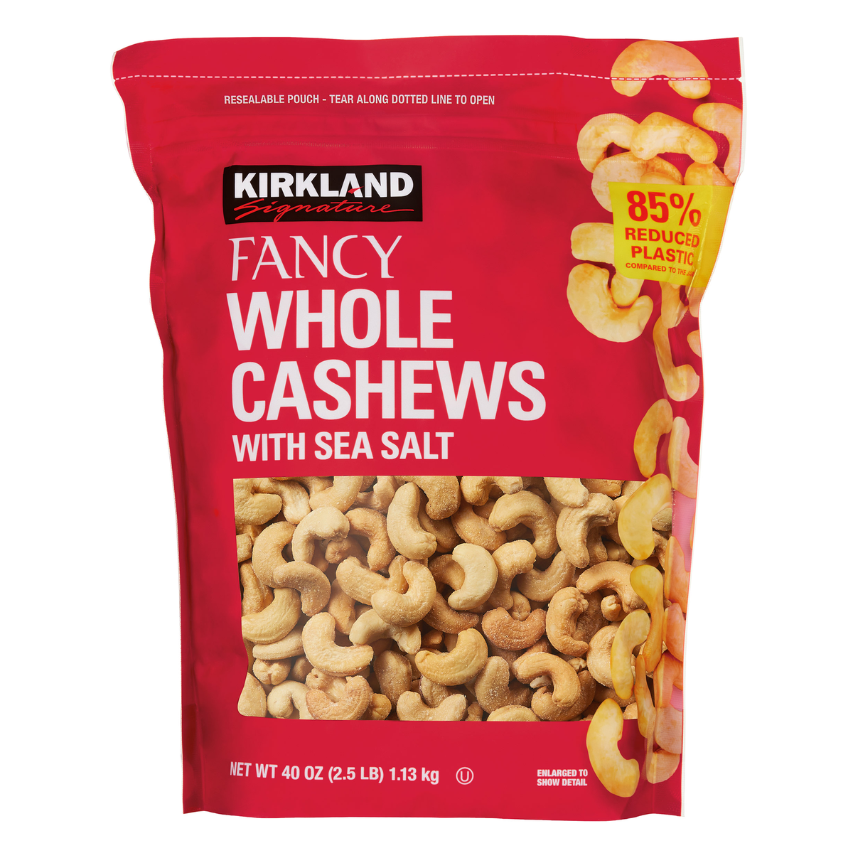 Kirkland Signature Fancy Whole Cashews with Sea Salt, 2.5 lbs