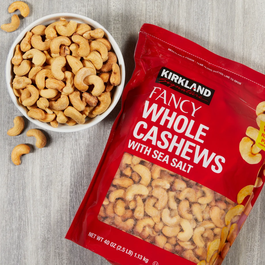 Kirkland Signature Fancy Whole Cashews with Sea Salt, 2.5 lbs