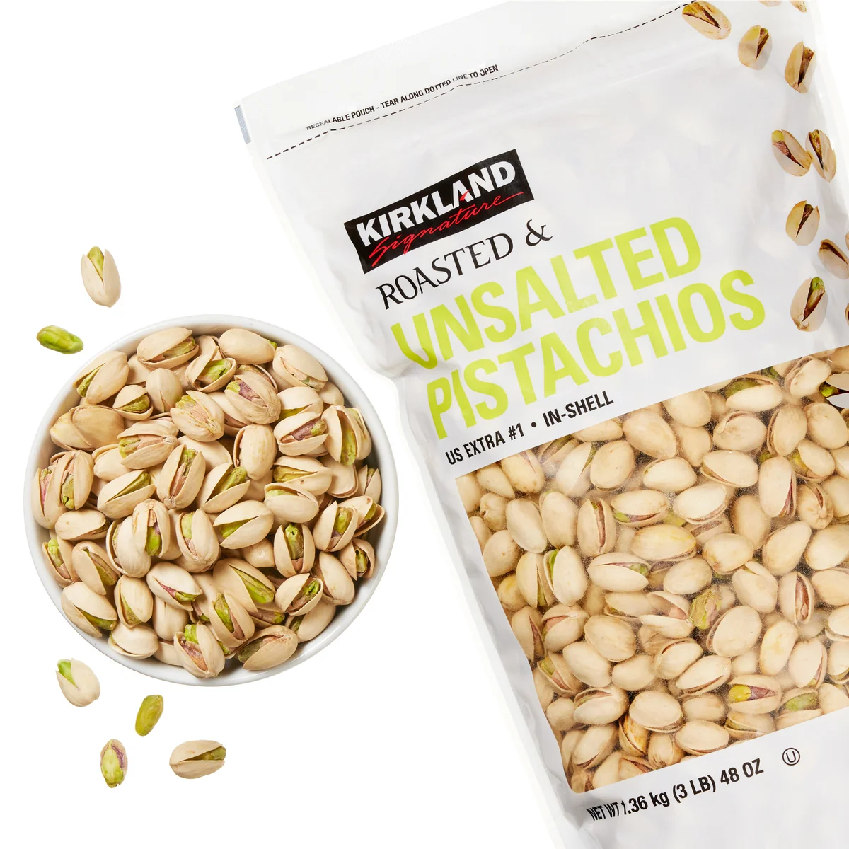Kirkland Signature In-Shell Pistachios, Roasted and Unsalted, 3 lbs