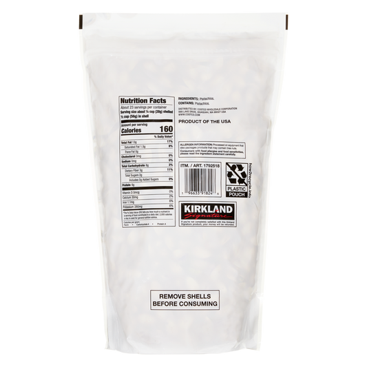 Kirkland Signature In-Shell Pistachios, Roasted and Unsalted, 3 lbs