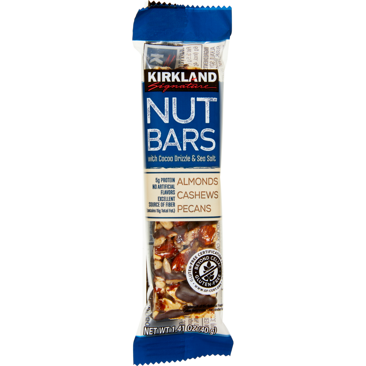 Kirkland Signature Nut Bars with Cocoa Drizzle & Sea Salt, 1.41 oz, 30 ct