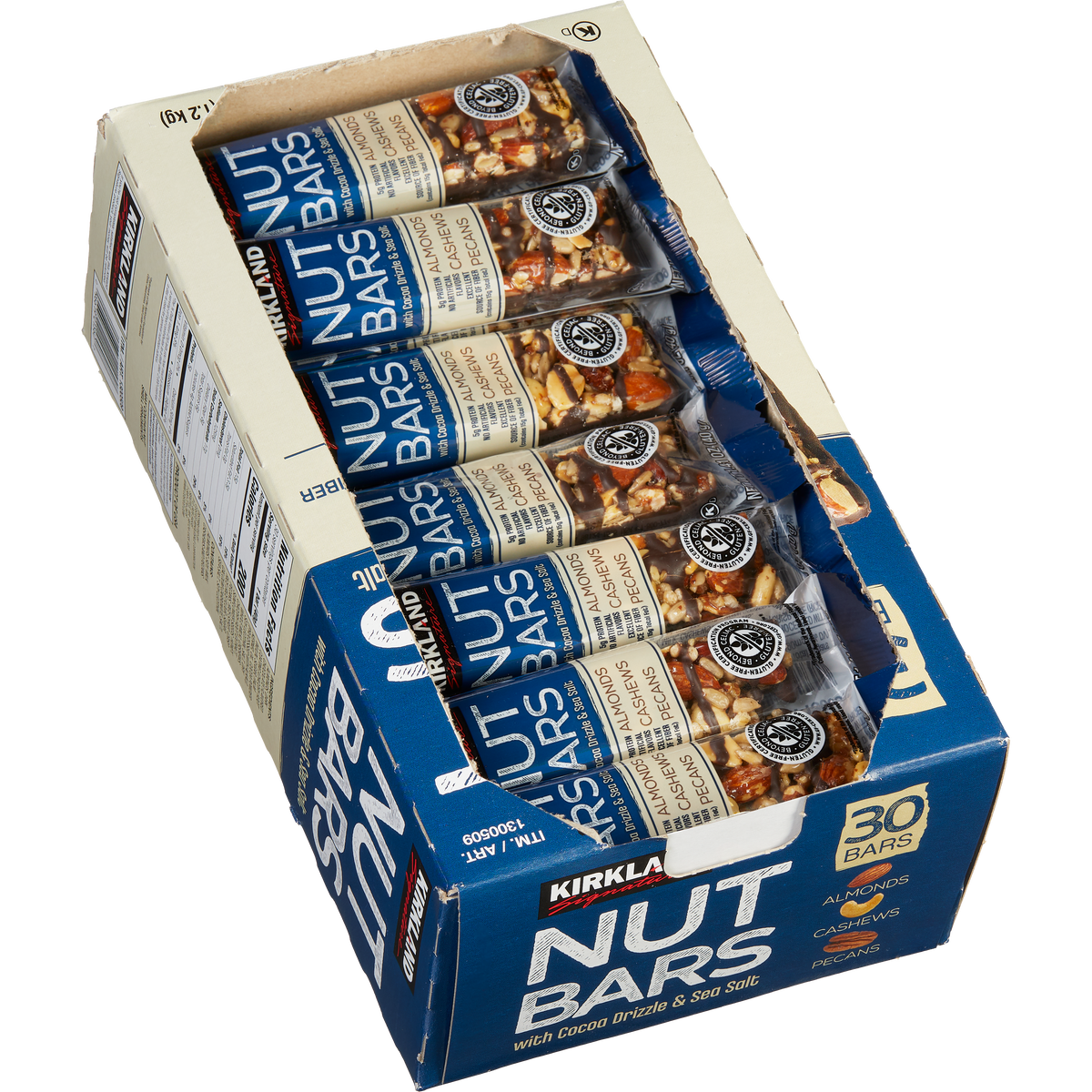Kirkland Signature Nut Bars with Cocoa Drizzle & Sea Salt, 1.41 oz, 30 ct