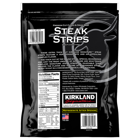 Kirkland Signature Premium Cuts Extra Thick Steak Strips, Natural, 12 oz