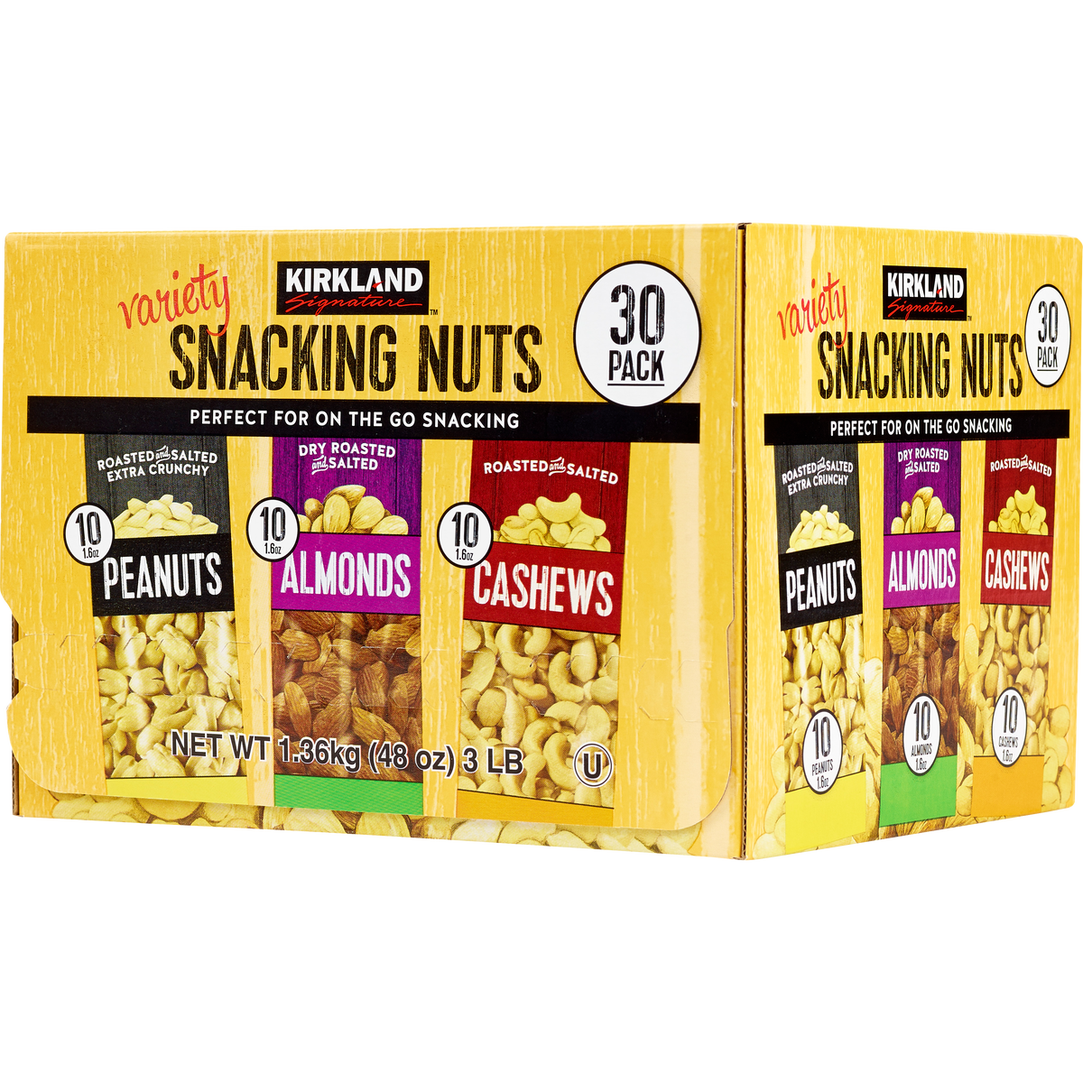 Kirkland Signature Snacking Nuts, Variety Pack, 1.6 oz, 30 ct