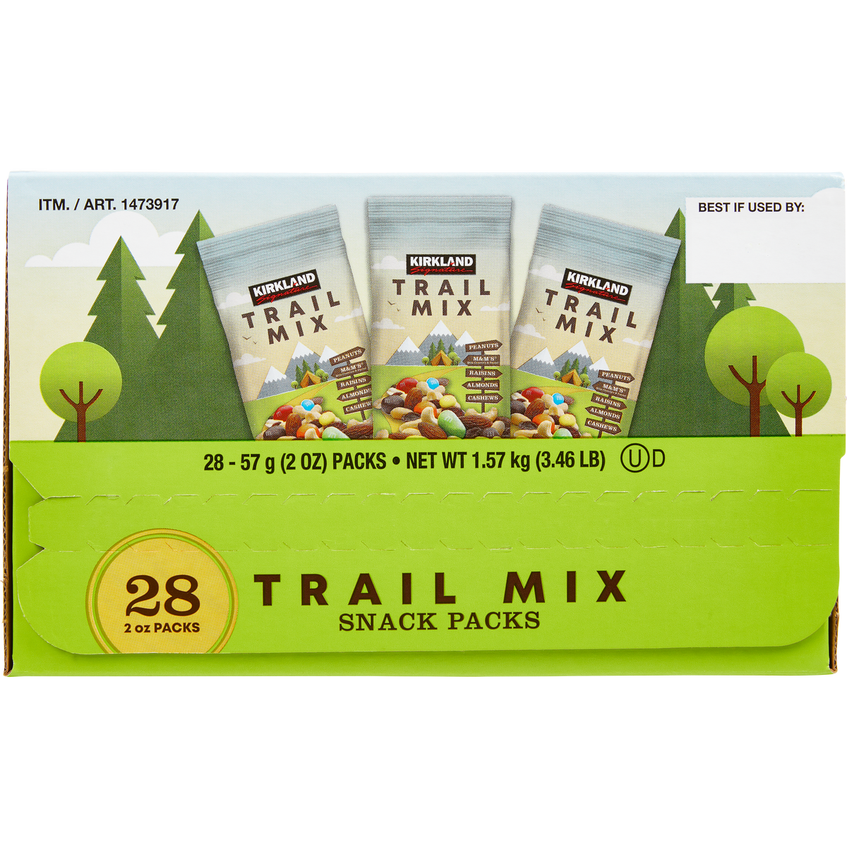 Kirkland Signature Trail Mix Snack Packs, 2 oz, 28 ct