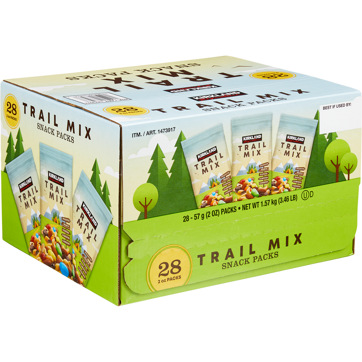 Kirkland Signature Trail Mix Snack Packs, 2 oz, 28 ct