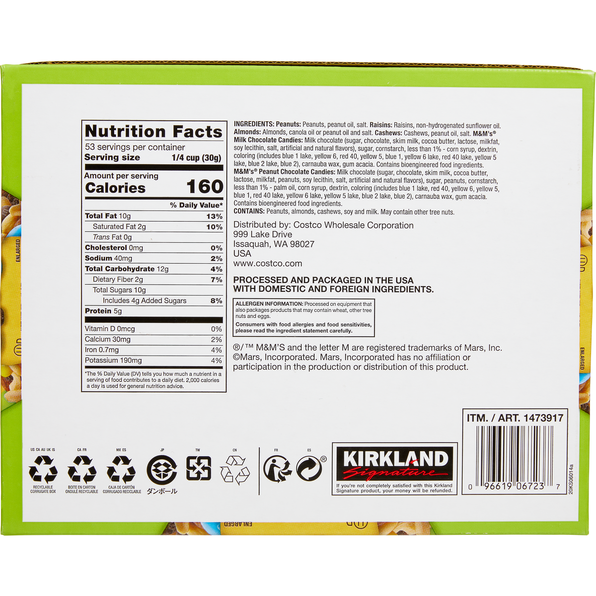 Kirkland Signature Trail Mix Snack Packs, 2 oz, 28 ct