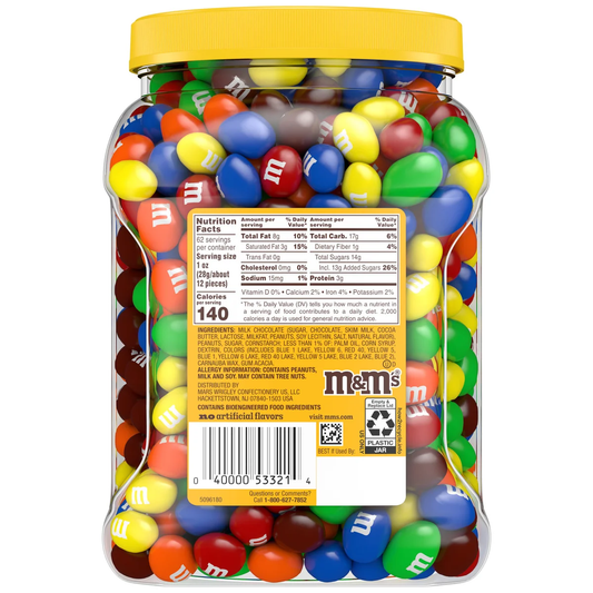 M&M'S Peanut Chocolate Candy, 62 oz