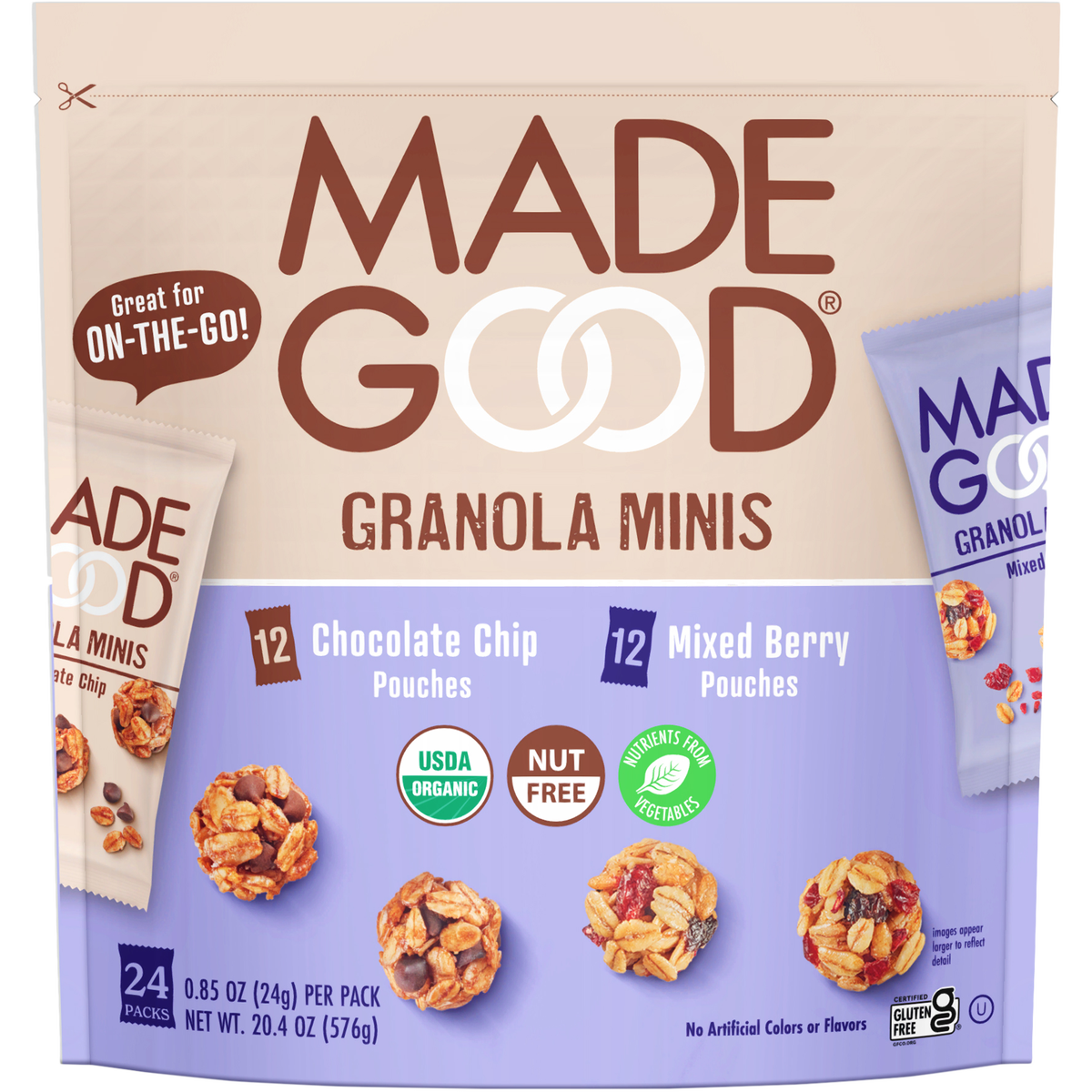 MadeGood Granola Minis, Variety Pack, 0.85 oz, 24 ct
