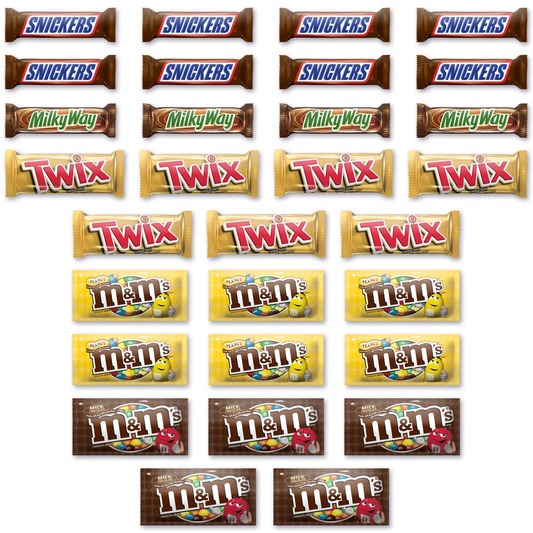 Mars Chocolate Candy Bars, Full Size, Variety Pack, 30 ct