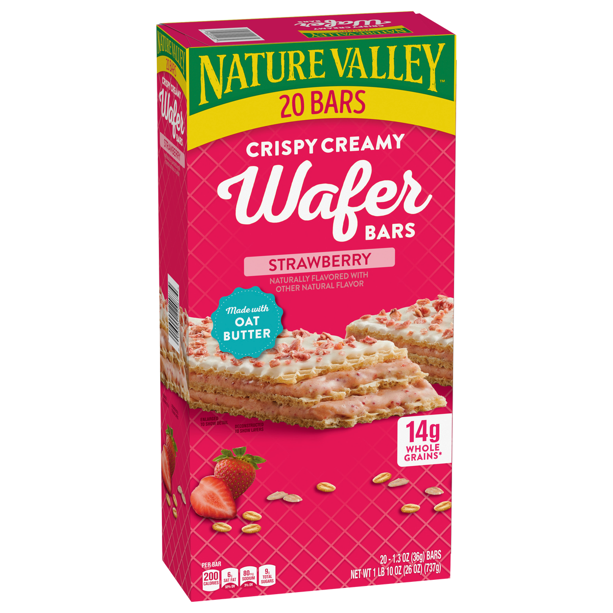 Nature Valley Crispy Creamy Wafer Bars, Strawberry, 1.3 oz, 20 ct