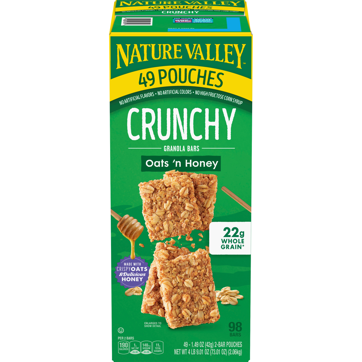 Nature Valley Crunchy Granola Bars, Oats 'n Honey, 1.49 oz, 49 ct