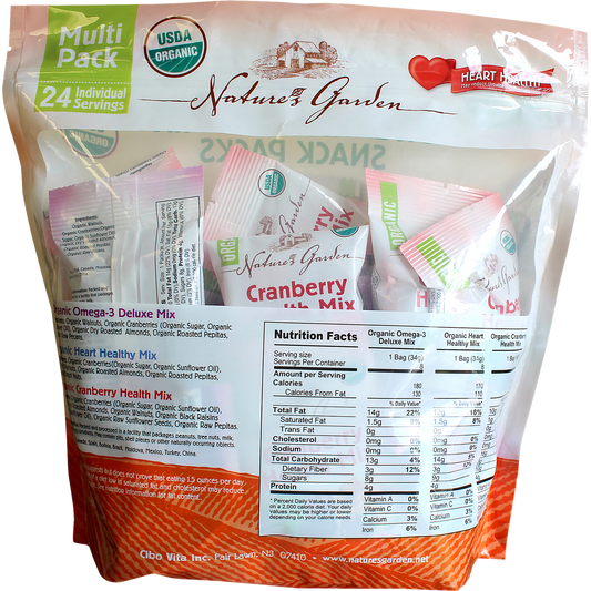 Nature's Garden Organic Trail Mix Snack Packs, Variety Pack, 1.2 oz, 24 ct
