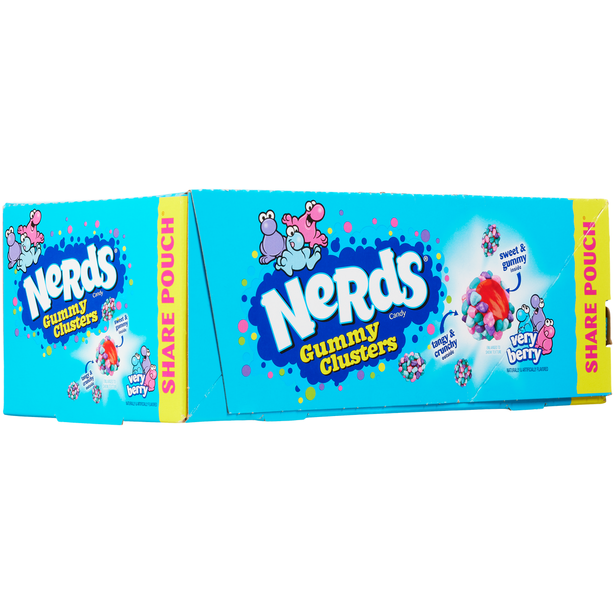 Nerds Candy Gummy Clusters, Very Berry, Share Pouch, 3 oz, 12 ct