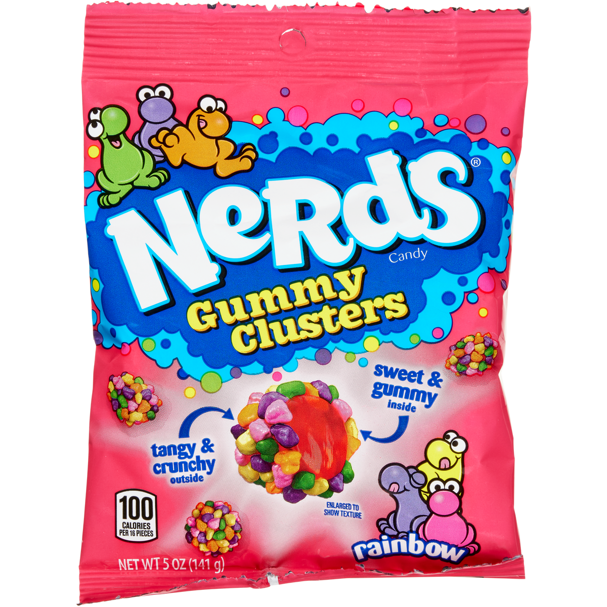 Nerds Gummy Clusters, Rainbow, 5 oz Peg Bag, 12 ct