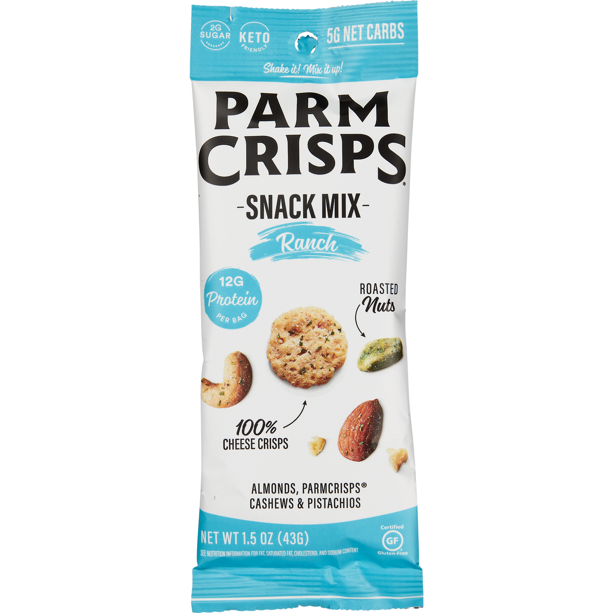 ParmCrisps Snack Mix, Ranch, 1.5 oz, 12 ct