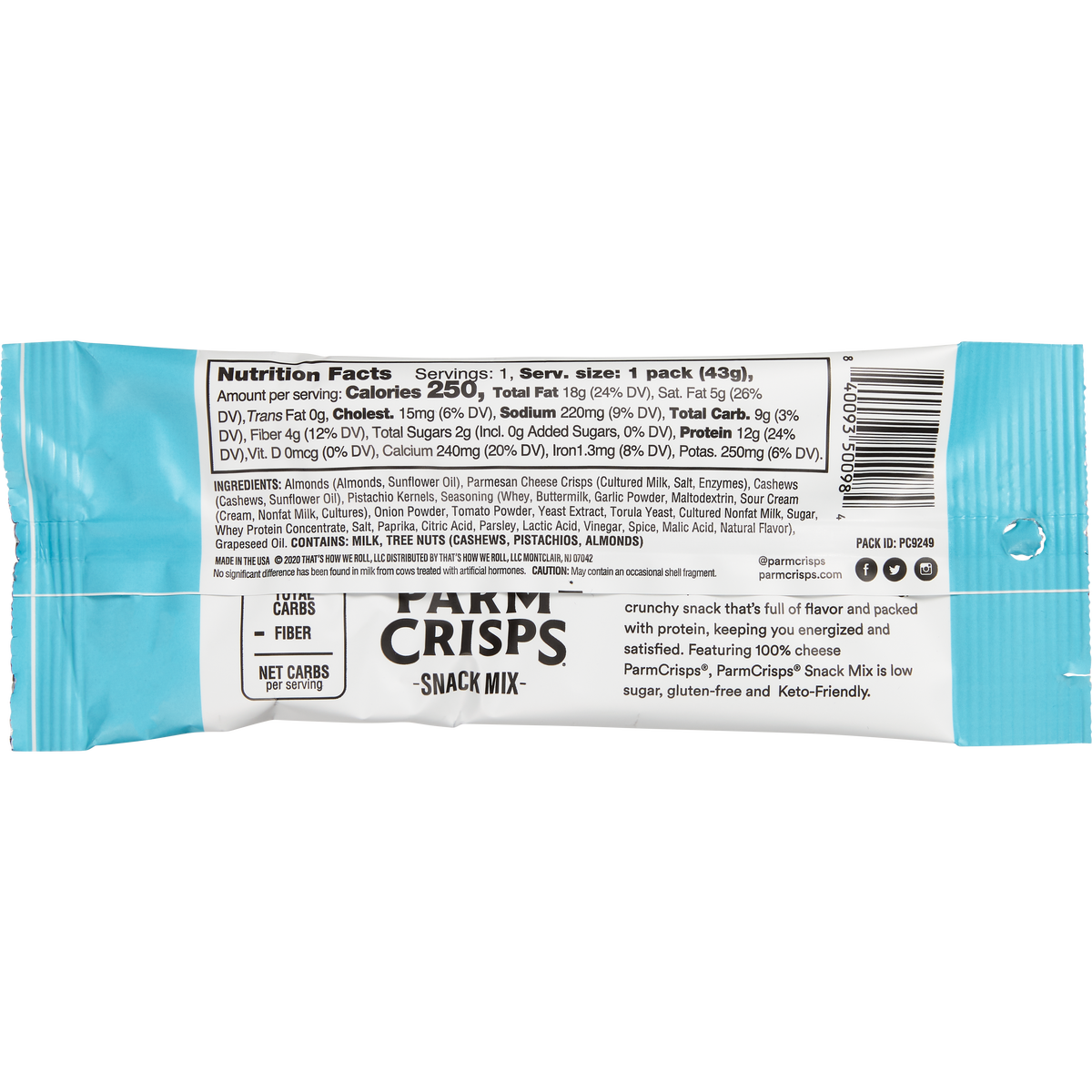 ParmCrisps Snack Mix, Ranch, 1.5 oz, 12 ct