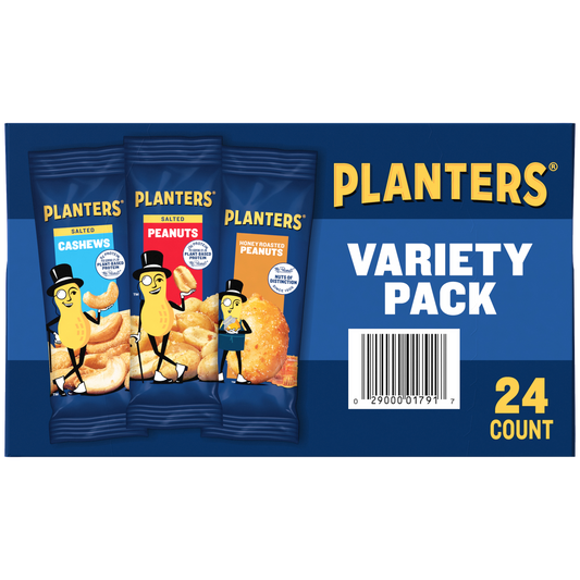 Planters Cashews and Peanuts, Variety Pack, 24 ct