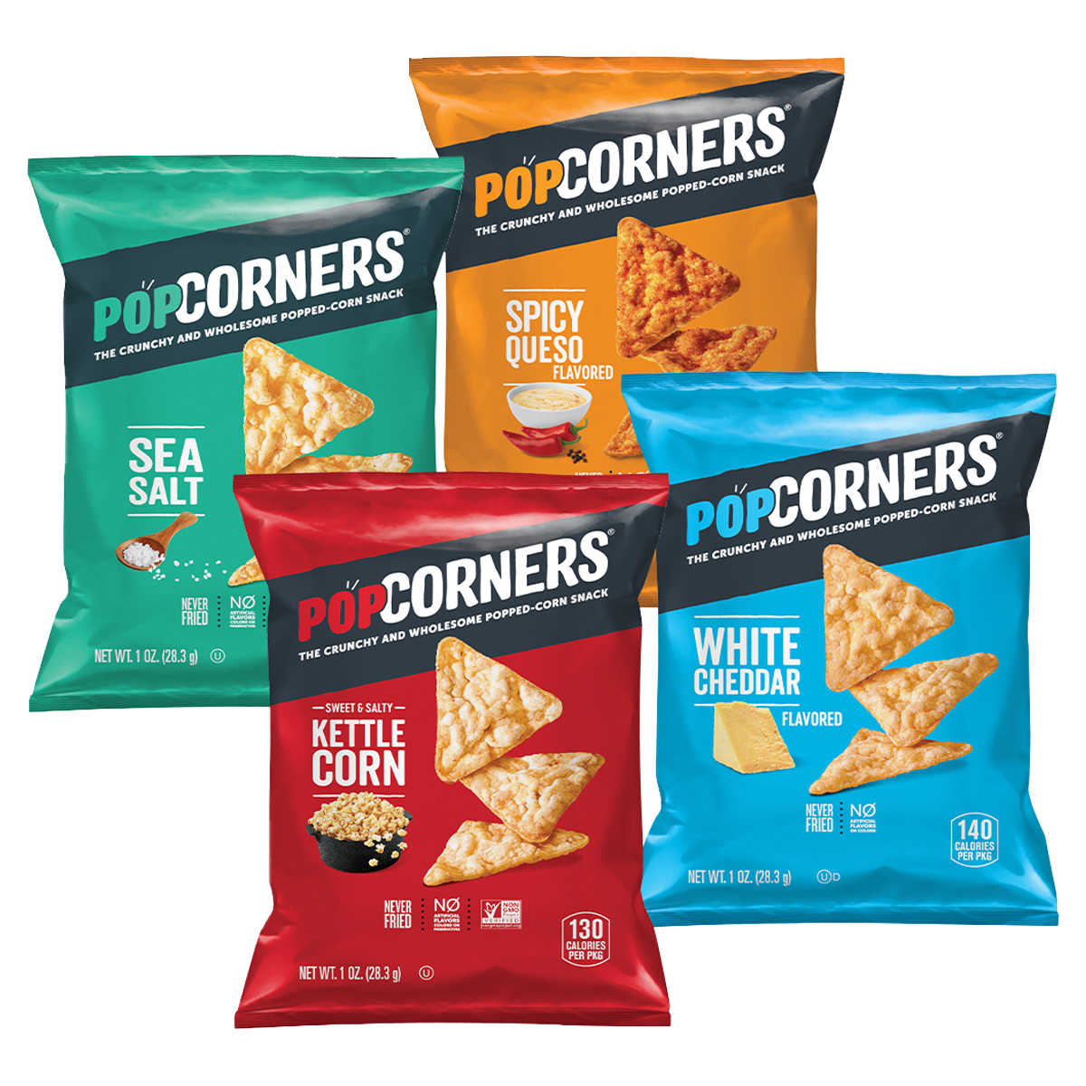 PopCorners Popped-Corn Snack, Variety Pack, 1 oz, 30 ct