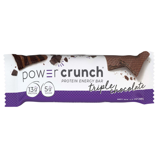 Power Crunch Protein Energy Bar, 13g Protein, Triple Chocolate, 1.4 oz, 12 ct