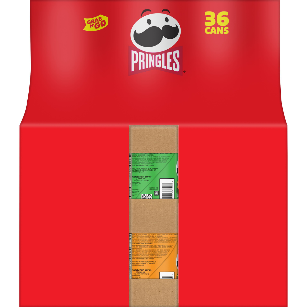 Pringles Grab & Go Potato Crisps, Variety Pack, 36 ct
