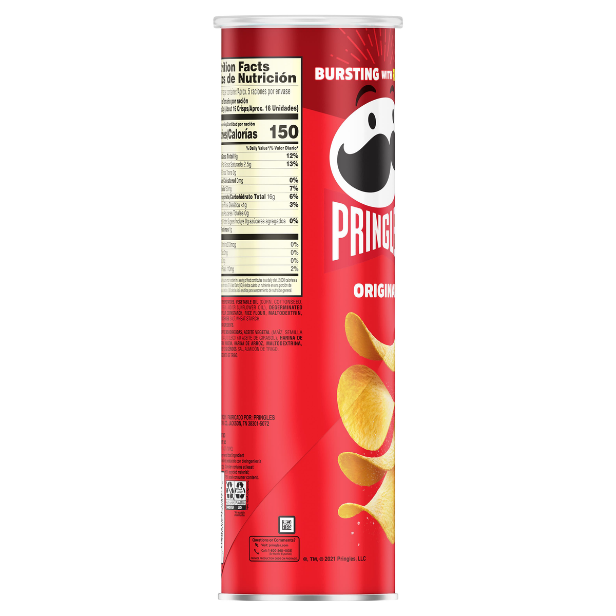 Pringles Potato Crisps, Original, 5.2 oz, 14 ct