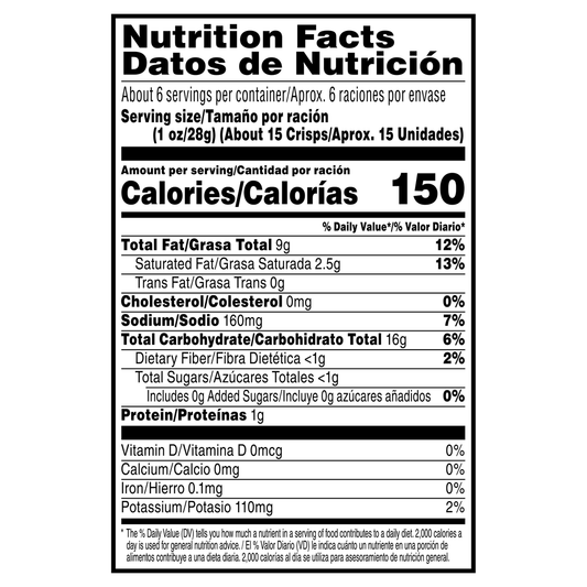 Pringles Potato Crisps, Sour Cream & Onion, 5.5 oz, 14 ct