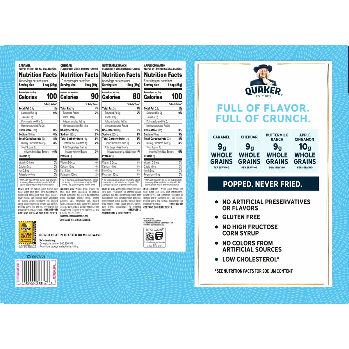 Quaker Rice Crisps, Variety Pack, 36 ct
