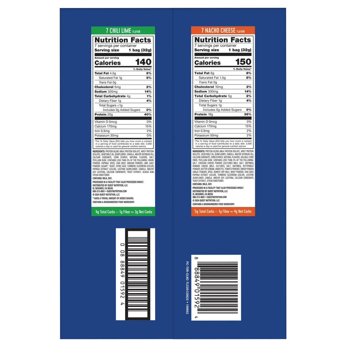 Quest Tortilla Style Protein Chips, Variety Pack, 1.1 oz, 14 ct