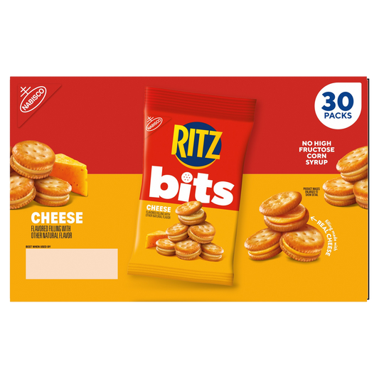 RITZ Bits Cracker Sandwiches, Cheese, 1.5 oz, 30 ct