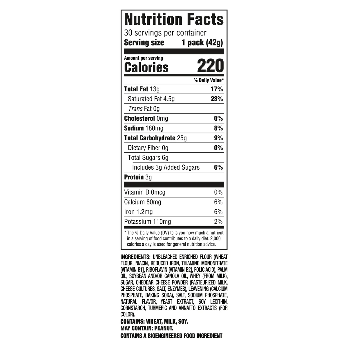 RITZ Bits Cracker Sandwiches, Cheese, 1.5 oz, 30 ct