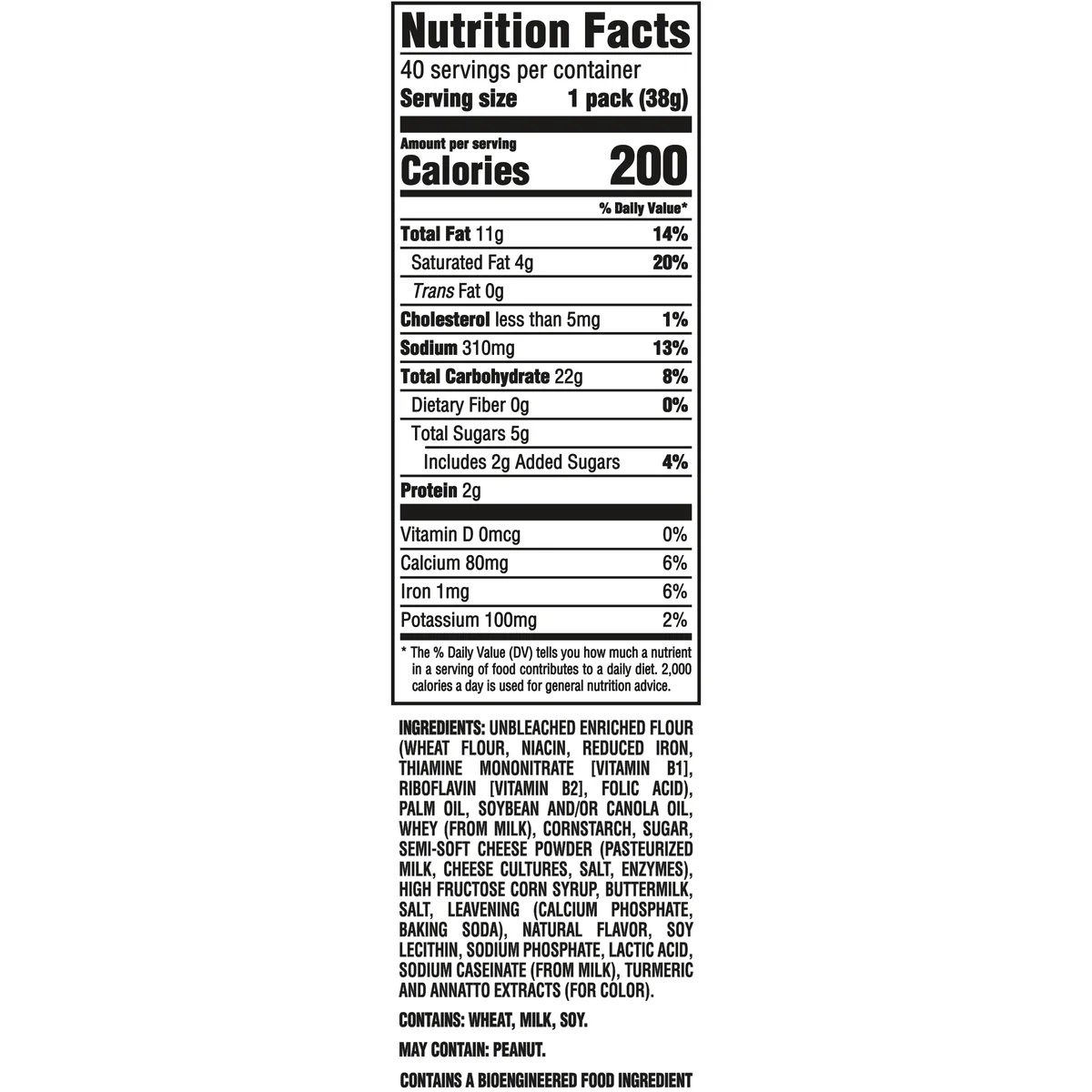 RITZ Cracker Sandwiches, Cheese, 1.35 oz, 40 ct