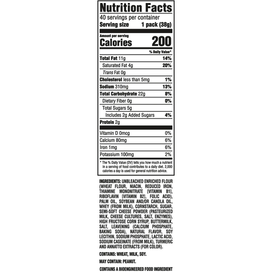 RITZ Cracker Sandwiches, Cheese, 1.35 oz, 40 ct