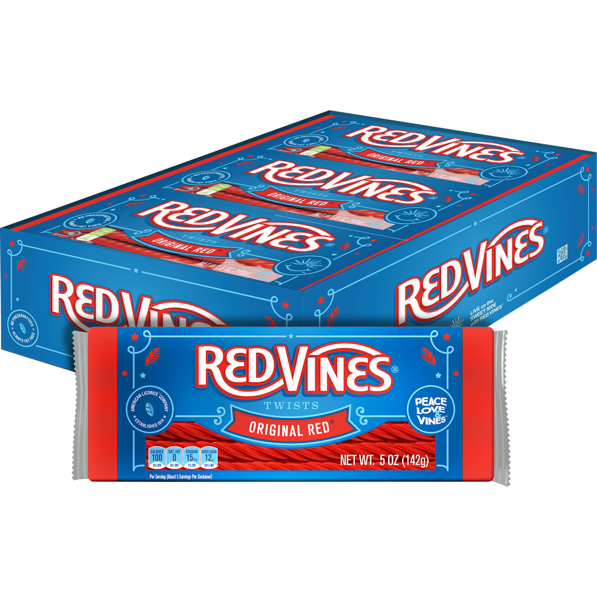 Red Vines Twists, Original Red Licorice Candy, 5 oz, 12 ct