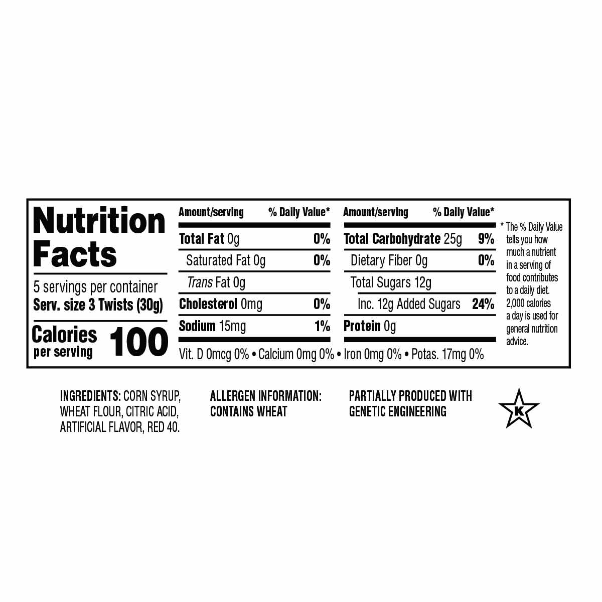 Red Vines Twists, Original Red Licorice Candy, 5 oz, 12 ct