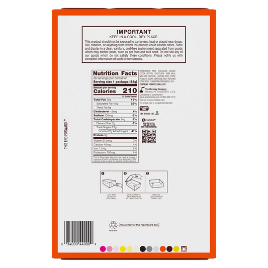 Reese's Peanut Butter Cups, Milk Chocolate, 1.5 oz, 36 ct