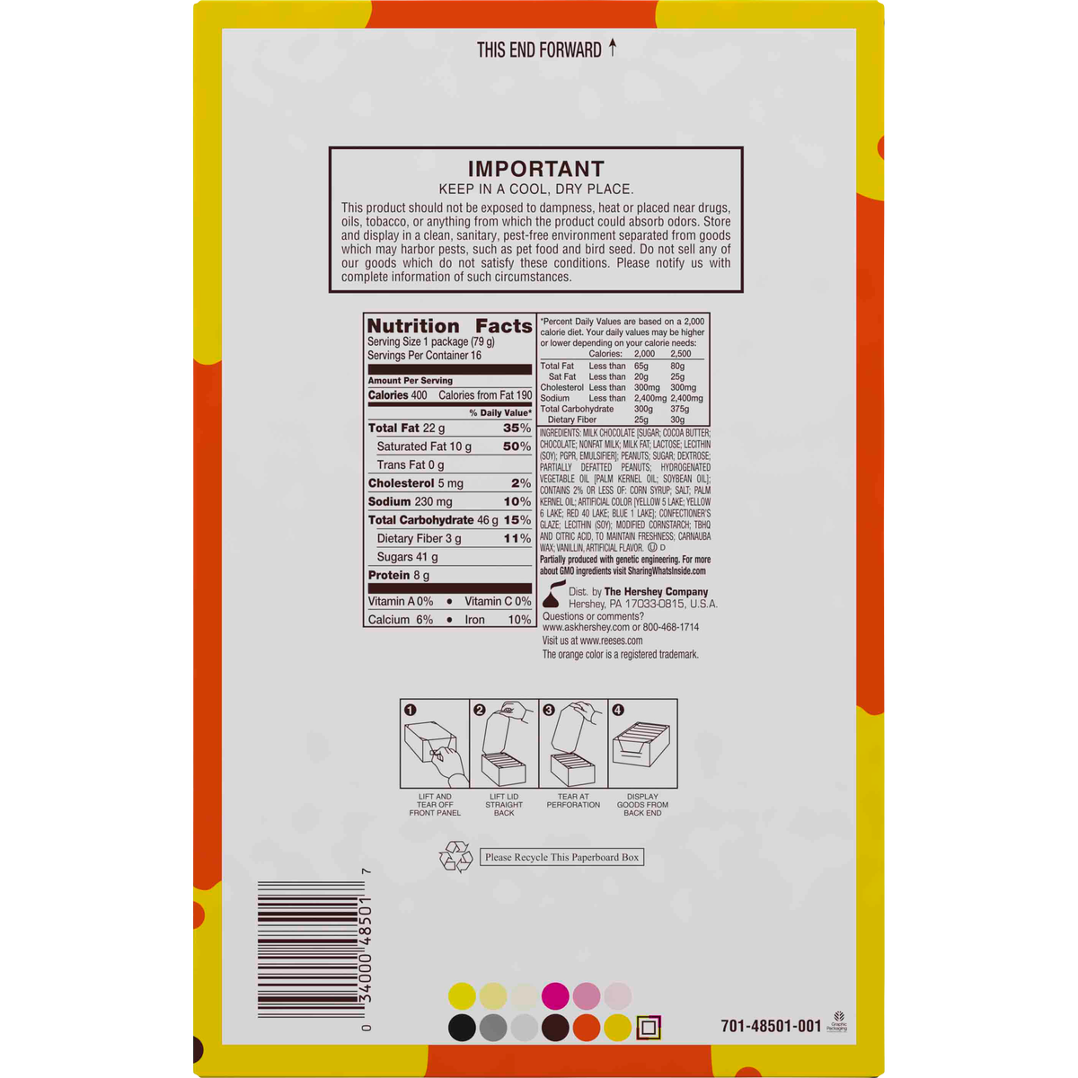 Reese's Pieces Big Cup Peanut Butter Cups, King Size, 2.8 oz, 16 ct