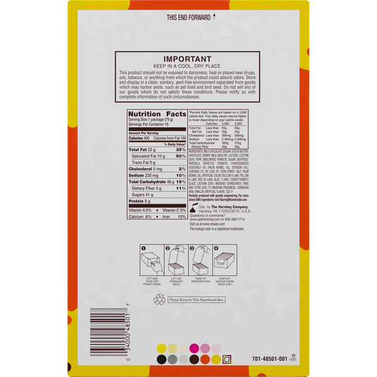 Reese's Pieces Big Cup Peanut Butter Cups, King Size, 2.8 oz, 16 ct