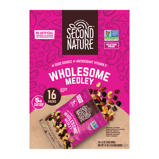 Second Nature Trail Mix, Wholesome Medley, 1.5 oz, 16 ct