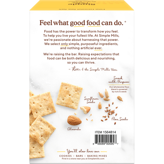Simple Mills Almond Flour Crackers, Fine Ground Sea Salt, 20 oz