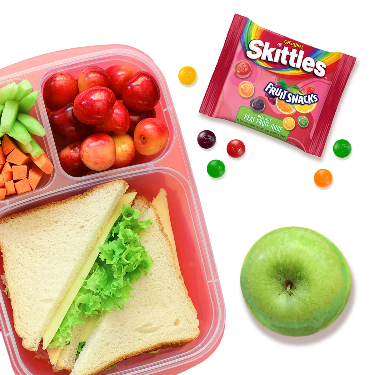 Skittles Fruit Snacks, Original, 0.8 oz, 42 ct