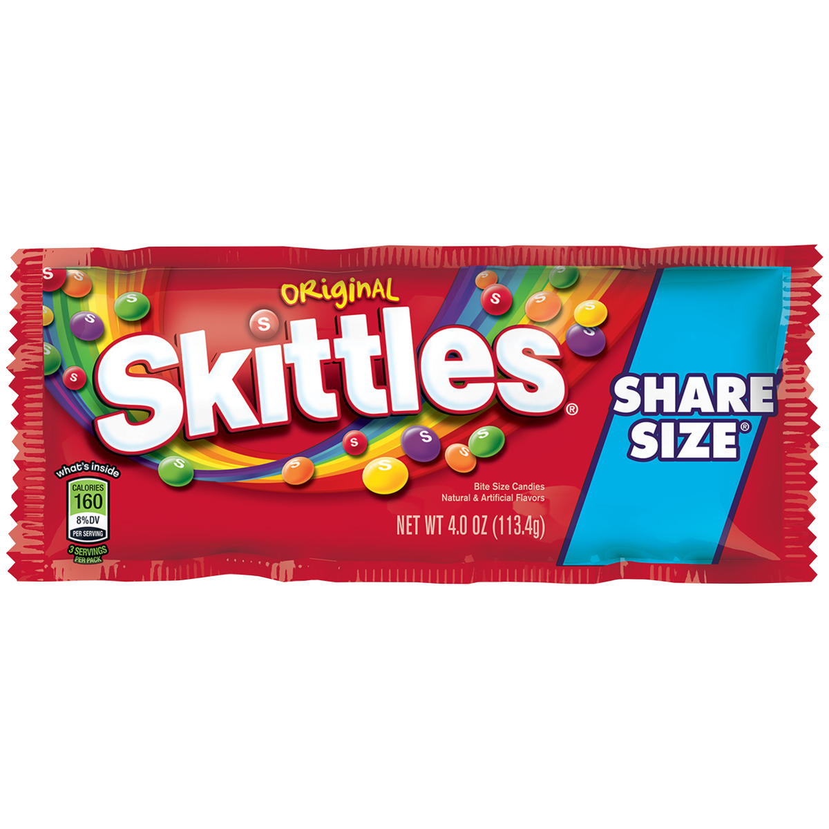 Skittles Original Share Size Chewy Candy, 4 oz, 24 ct
