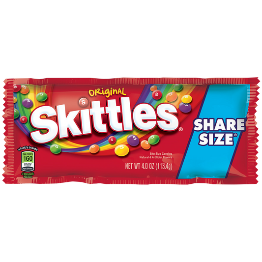Skittles Original Share Size Chewy Candy, 4 oz, 24 ct